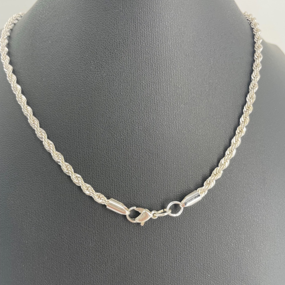 Silver Plated Rope Chain - Picture 2 of 2